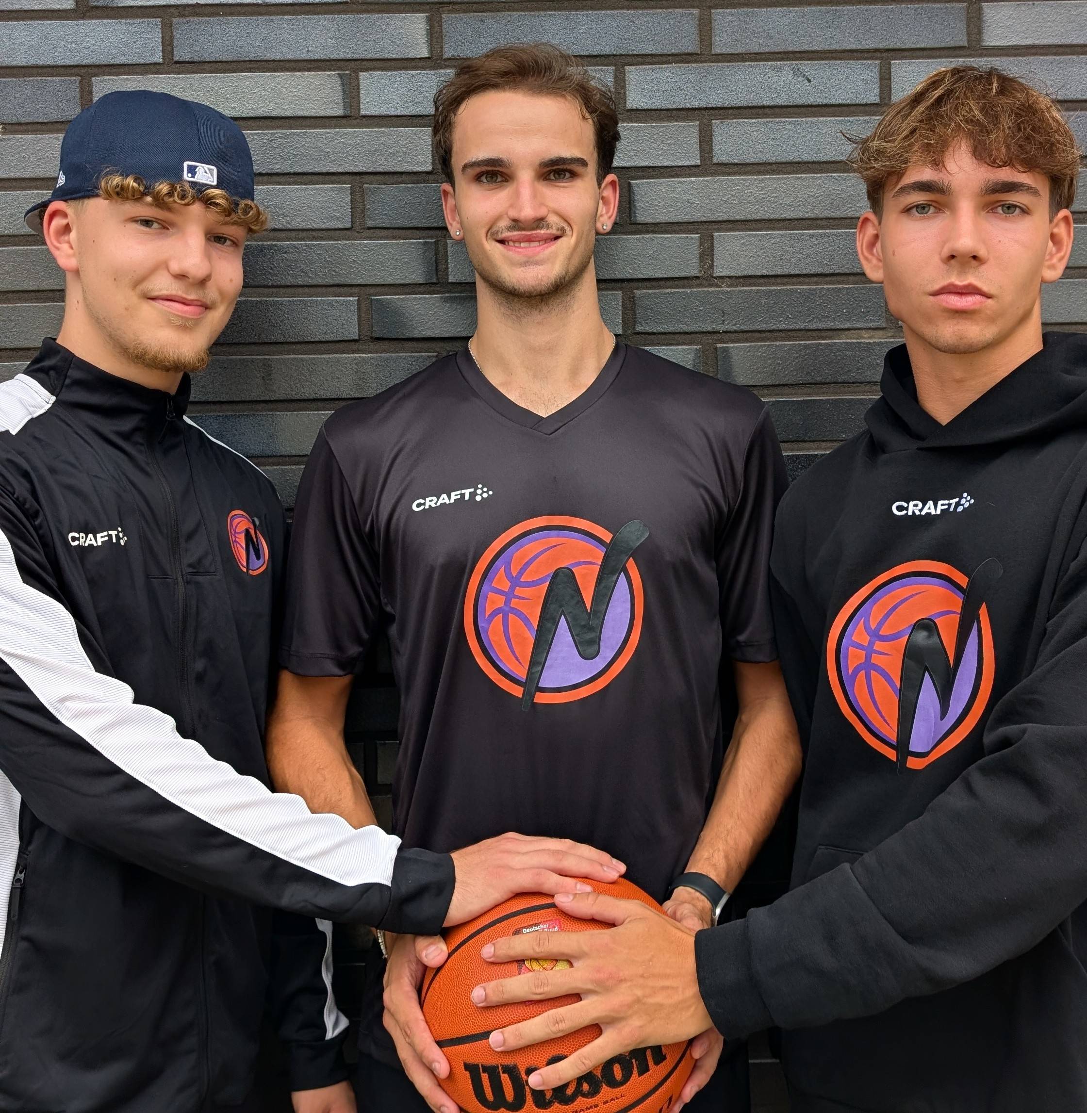 Von links: Malte Lomölder, Luis Frericks Da Palma und Noah Sperling von den NBC Baskets Nordhorn